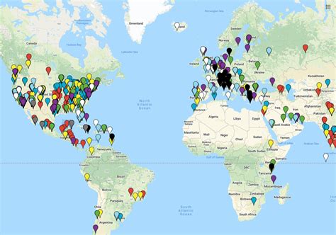 Map of Hyatt Hotels and Resorts Worldwide .